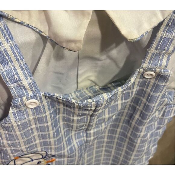 Cotton Candy 70’s Baby Outfit Blue And White Stripes Duck Vintage Old Matching H - Picture 9 of 9